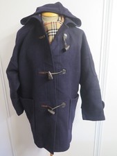 Genuine Vintage Burberry Prorsum Blue Wool Duffle Duffel Coat Uk 16 R Euro 44 R