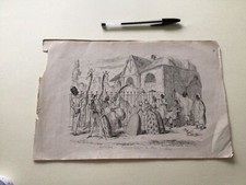 George Cruikshank britischer Illustrator 1836 Skizzenbuch Seite Ref 51409