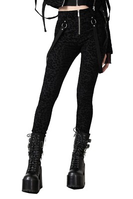 KILLSTAR Jeans Hose - Hellcat Gothic Leopard Grunge