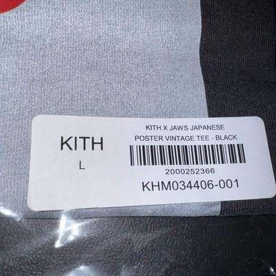 Kith x JAWS Japanese Poster Vintage Tee Black Size L Brand New
