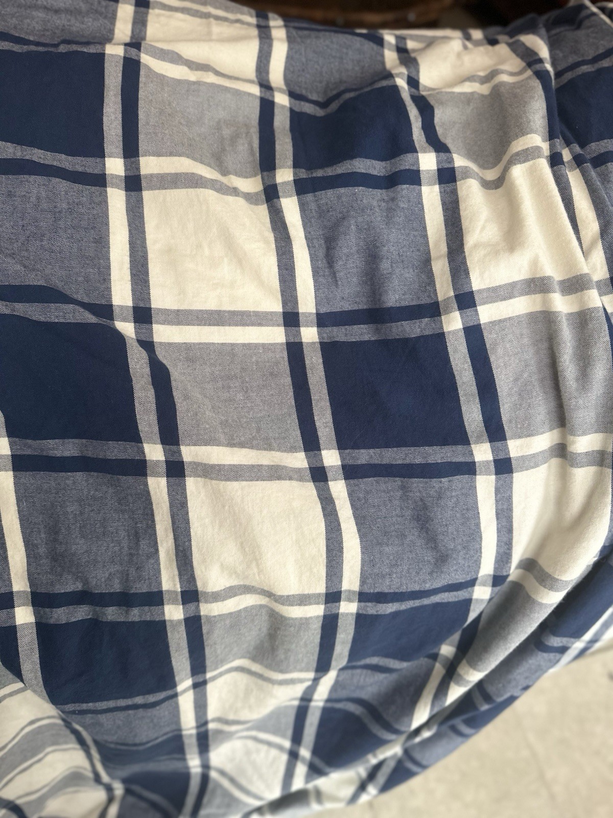 RALPH LAUREN HOME Rare *ACADIA Blue White Plaid Windowpane *KING DUVET COVER