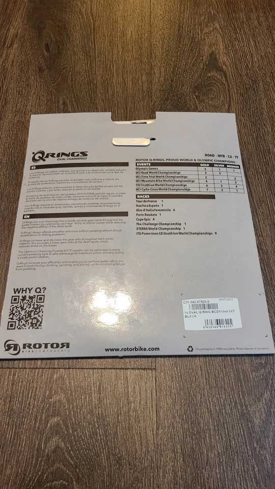 ROTOR 1x 54T Aero Q-Ring Oval BCD 110 x 4 54 Road Time Trial Triathlon TT - NEW - Image 3 of 4