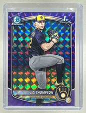 J.D. Thompson 2025 Bowman Chrome #BDC-14 Purple Geometric Refractor 1st RC /250