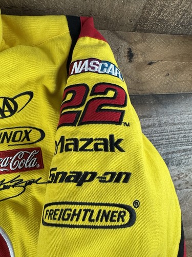 NASCAR Jacket Pennzoil Shell Racing Jacket Kurt Busch Size XL Yellow Autographed - Picture 9 of 18