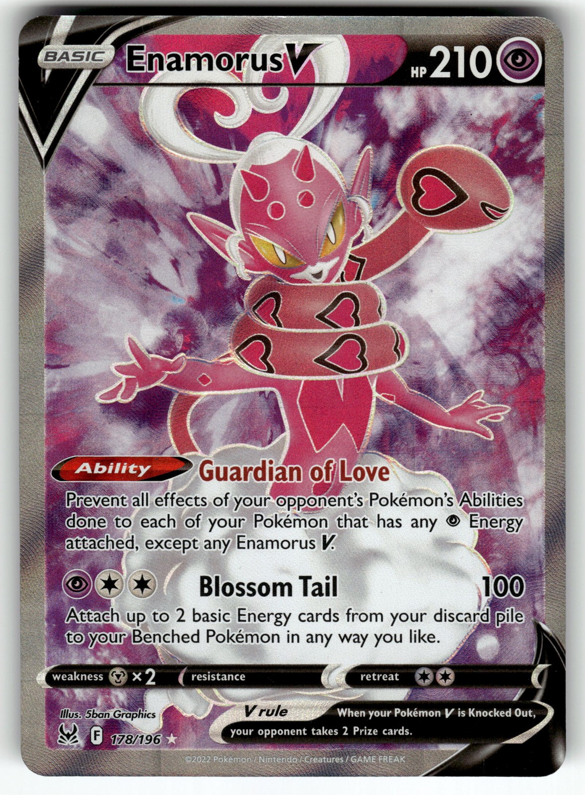 Enamorus V (Full Art) 178/196 SWSH11: Lost Origin NM Pokemon Card TCG