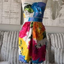 Rampage Strapless Abstract Floral Print Dress Women's XS