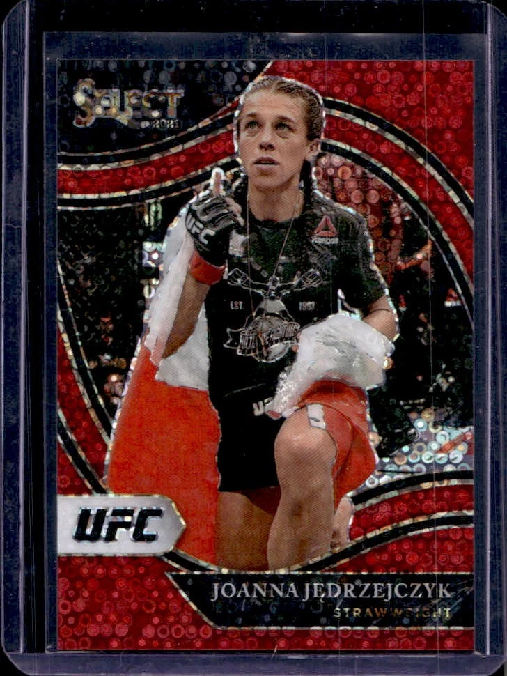 2021 Select UFC Joanna Jedrzejczyk Red Disco Prizms Octagonside #/199