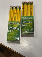 24-Pack TICONDEROGA Pencils LOT OF 2 PACKS Graphite 2 HB No. 13924