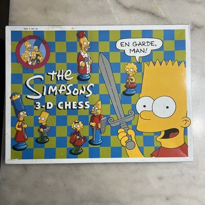 The Simpsons 3-D Chess Set 1997 Multicolor Plastic Ages 5+ Complete Board