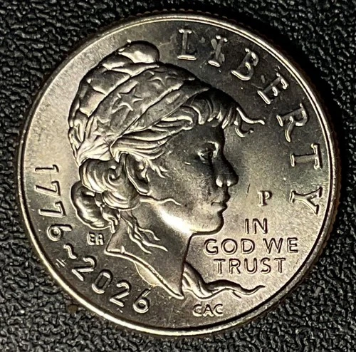 Emerging Liberty Dime 1776-2026 P, with DIE CRACK UNDER BUST ERROR