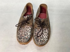 Twisted X Driving Moccasins Brown Leather Leopard WDM0057 Western Women s 8.5M