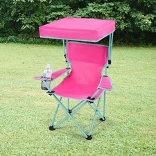 Kids Canopy Chair with Cup Holder Safety Lock 125 Lb. Capacity Outdoor Camping
