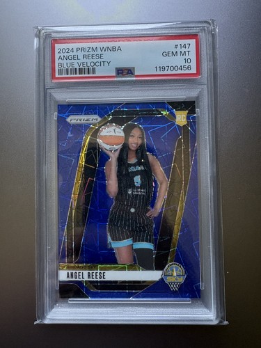 2024 Panini Prizm WNBA Angel Reese #147 Blue Velocity PSA 10 SKY RC Rookie