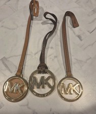 michael kors hang tag charm Lot Of 3 Brown And Gold