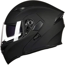 ILM 902 MODULAR FLIP UP MOTORCYCLE HELMET (MATTE BLACK) (LARGE) - USED