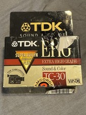 TDK EHG Extra High Grade TC-30 Camcorder Tapes NEW 2 Pack SEALED 