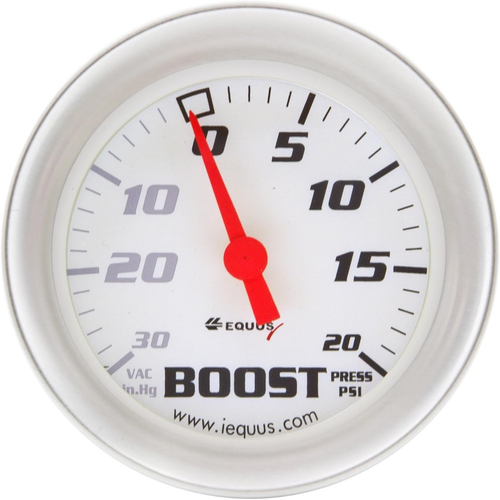 8457 2-5/8" Vacuum/Boost Gauge, White with Aluminum Bezel - 第 6/12 張圖片