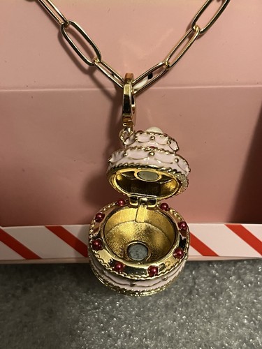 A New Day Locket Necklace - Gold Tone Cake Locket Charm - 18” + 3” Extender - Picture 2 of 4