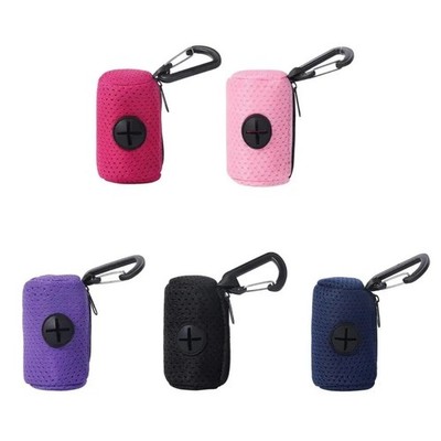 Dog Poop Bag Dispenser Holder Mesh Portable Clip Pet Waste Bag Carrier Outdoor