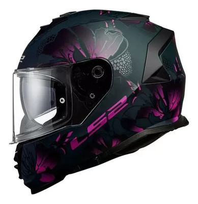 S Small LS2 STORM II BURST Full Face Road Motorbike Helmet Matt Pink/Purple