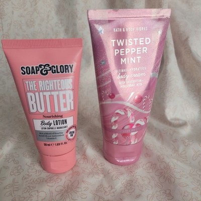 Soap & Glory / Righteous Butter  1.69oz & Bath & Body Twisted Peppermint 2.5oz 