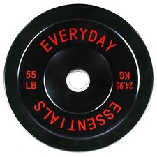 Olympic Bumper Plate Weight Plate with Steel Hub 55 lbs Single Black