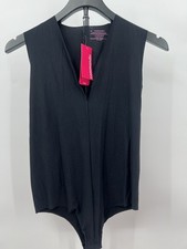 Commando BDS112 Womens Black Butter Deep V Neck Bodysuit Sleeveless NWT - Size M