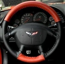 Redblack Corvette Steering Wheel Cover Euro-style Two-tone 1997-2004 C5 Z06