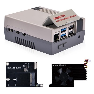 Game5Pi Case N08 PCIe To M.2 NVMe SSD Board Armor Lite V5 Cooler Pi 5
