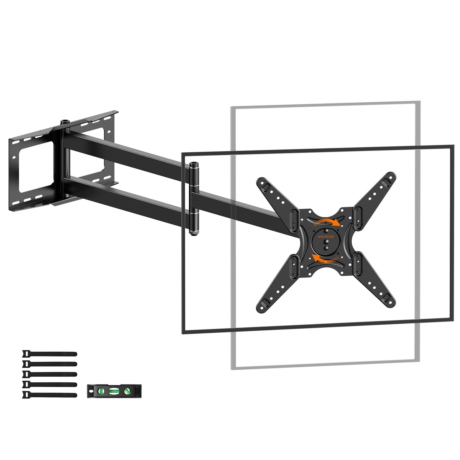 Extra Long Arm TV Wall Mount 48'' Extension, Rotating TV Wall Mount 180&deg; Heavy