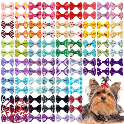 PET SHOW 50pk Dog Cat Grooming Hair Bows Rubber Bands Accessories