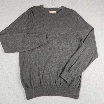 Article 365 Sweater Mens Small Gray Knit Cashmere Slim Fit Crewneck Pullover