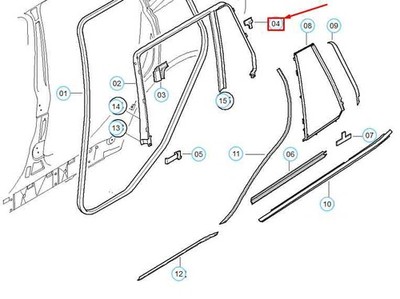 BMW X3 E83 Heck rechts Fenster Guide Webdichtung 51333411686 Neue Genuine
