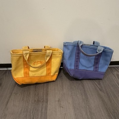 Vtg USA LL Bean Boat and Tote Mini Canvas RARE COLORS BLUE PUPLE YELLOW *read*
