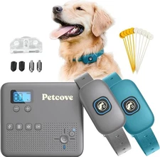 Petcove Wireless Dog Fence & Training Collar 2-in-1 System –2 Collars READ BELOW