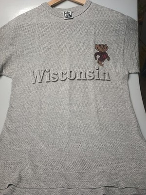 Vintage Single Stitch Wisconsin Badgers Savvy T Shirt Size M Made In USA 