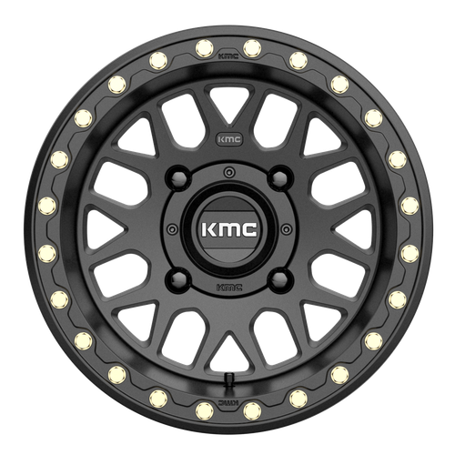 KMC Powersports Ks235 Grenade Beadlock 15x10 4x156 Satin Black Wheel 15" 0mm Rim - Picture 3 of 8