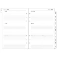 2026 Weekly & Monthly Planner Refill, A5 Medium Two Page Per Week 