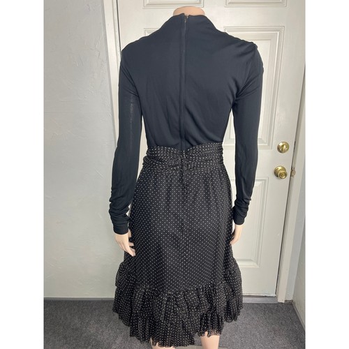 Vintage 60s 50's City Paris Women's Dress Party Polka Dot Bow Formal Evening O23 - Picture 4 of 7