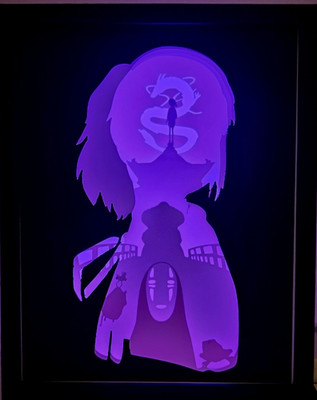 Spirited Away 3D Printed LED Light Box   Studio Ghibli Layered Shadow Art