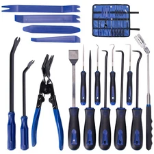 17Pcs Hook & Pick Tool Set Car Fastener Remover Pry Tools Auto Trim Gasket