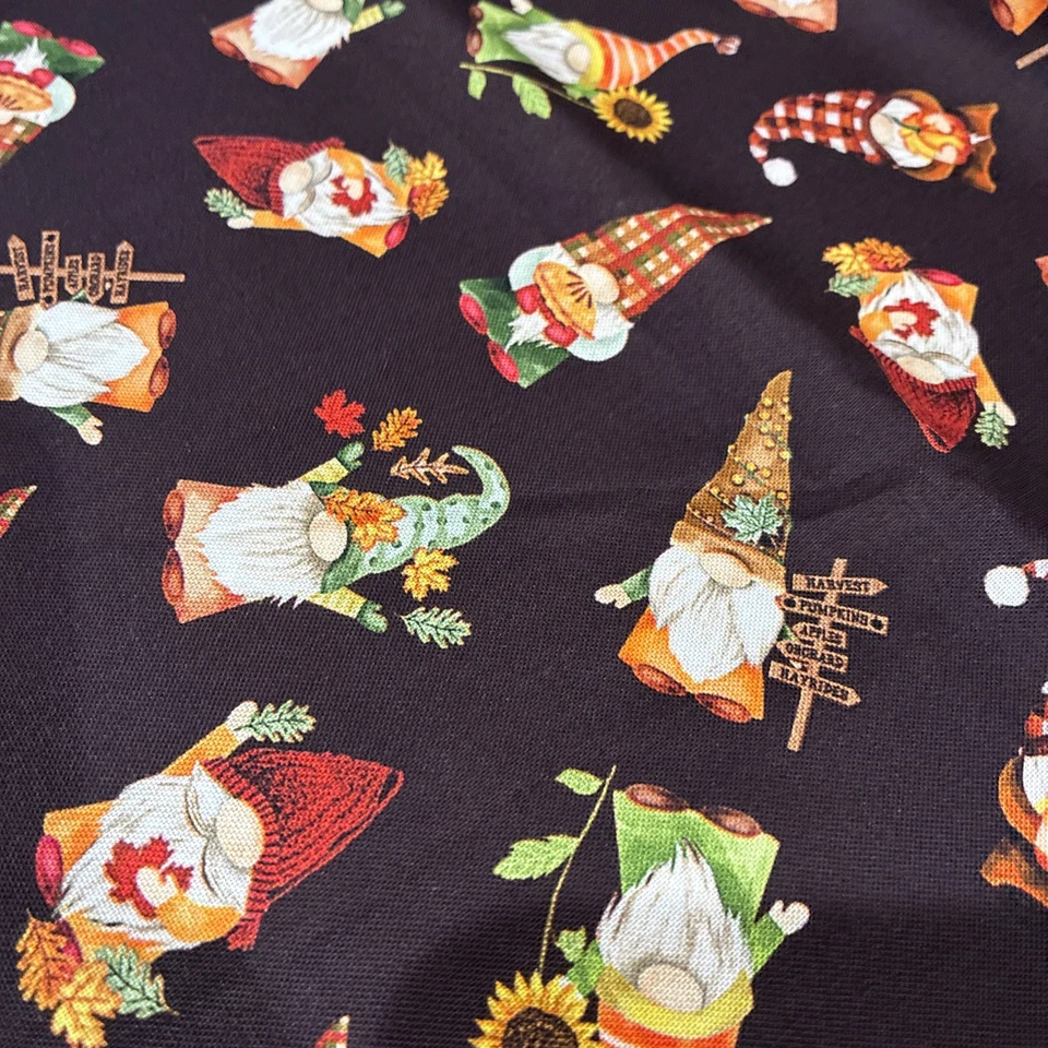 Tela Timeless Treasures Fall Kimmel Patt #GAIL CD2128 tela gnomo marrón 52x44 Foto 2 de 4