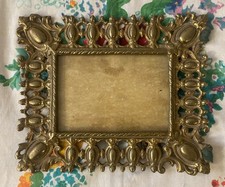 Vintage Ornate Victorian French Rococo Solid Brass Picture Frame w/ Easel 4 X 6