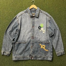 Vintage Y2K Rocawear Embroidered Denim Button Down Chore Jacket