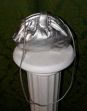 VTG.1960 / 70 Silver Leather Shoulder Bag / Clutch Alligator Print Disco Vibe