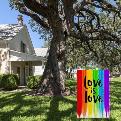 Love is Love Rainbow Garden Flag Vertical Double Sided Pride Gay Pride Lesbia... - Picture 6 of 6