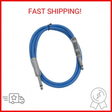 Seismic Audio - SASTSX-3 - 3 Foot TS 1/4" Guitar, Instrument, or Patch Cable Blu