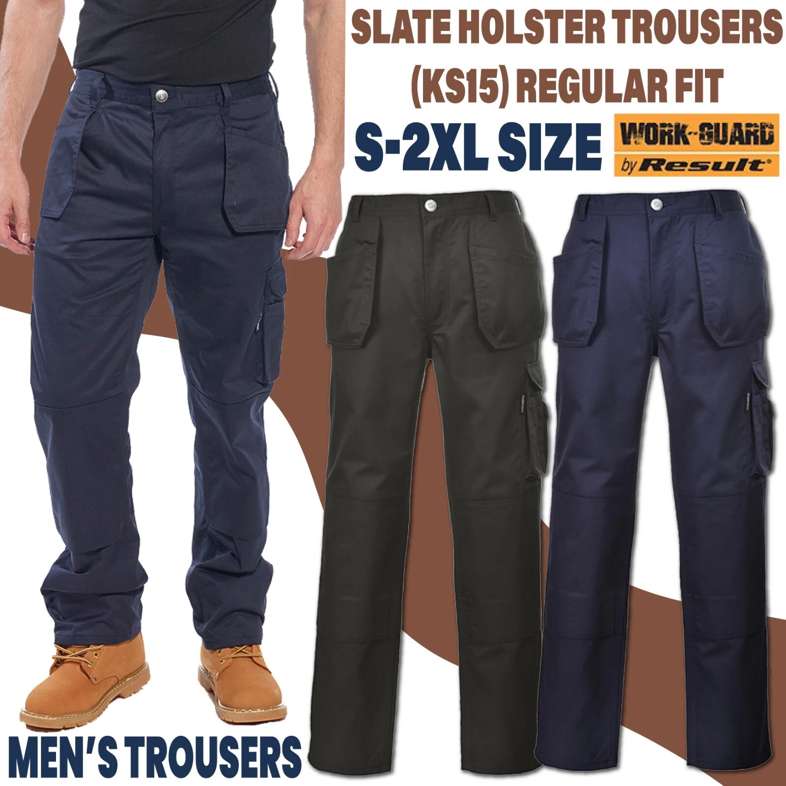 PORTWEST KS15 Slate Holster Trousers Regular Fit Cargo Pockets Workwear PW342