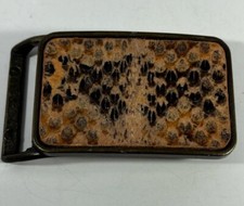 Real  Canebrake/Timber Rattlesnake Insert Belt Buckle made in USA Vintage