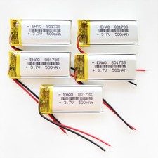 3.7V 500mAh LiPo Polymer Rechargeable Battery 801738 For Earphone Video Pen GPS